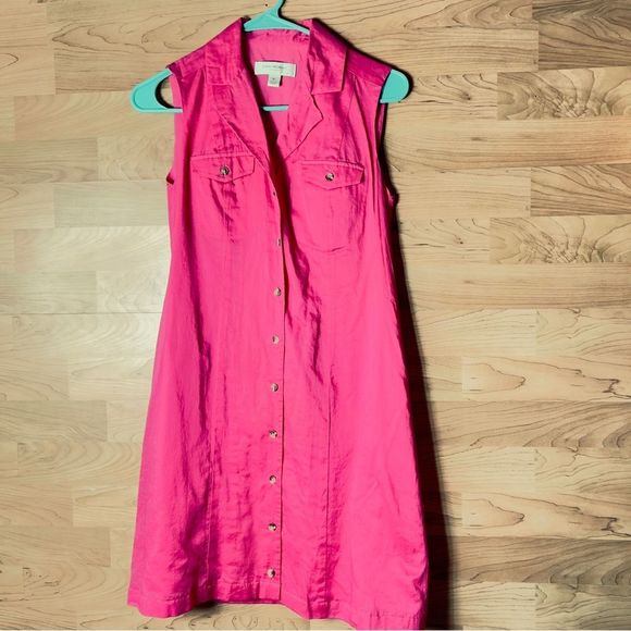 ISAAC MIZRAHI for Target Size XS Pink Sleeveless Button Down Lined Dress - Picture 1 of 7